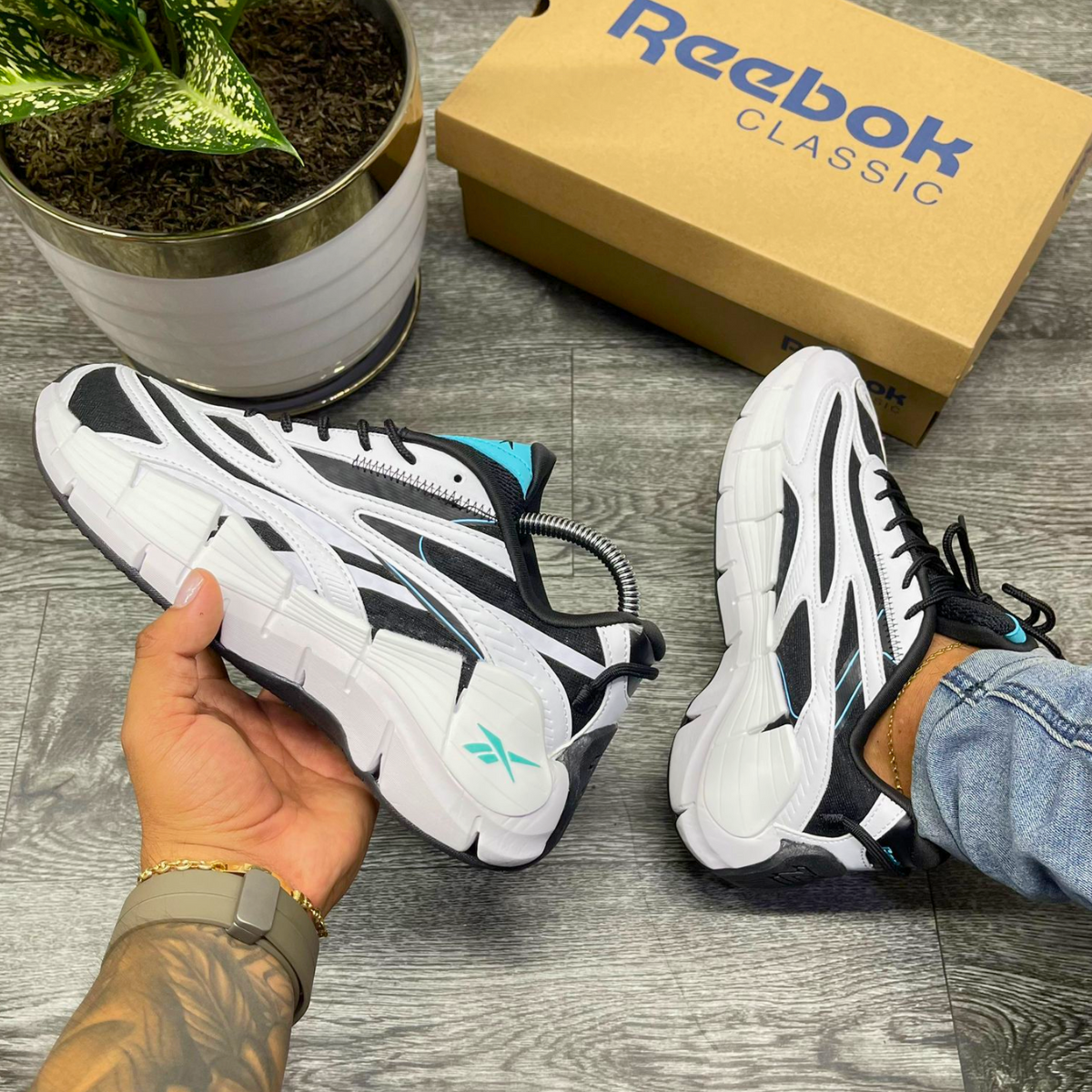 tenis reebok original hombre color blanco negro celeste Comprar en tienda onlineshoppingcenterg Colombia centro de compras en linea